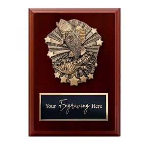Cosmos Walnut Plaque Fishing