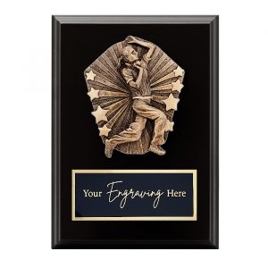Cosmos Black Plaque Cricket Female Bowler