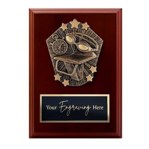 Cosmos Walnut Plaque Swimming