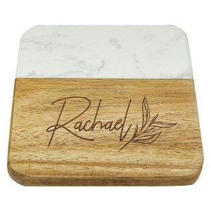 Acacia & Marble Coaster