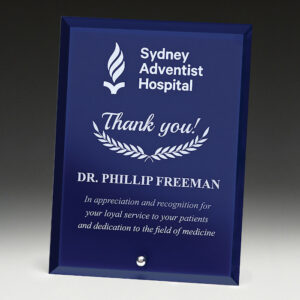 Radiant Glass Plaque Blue